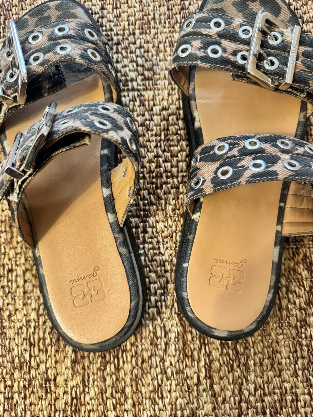 GANNI Leopard Print Buckle Sandals - size 39 - Picture 4 of 7